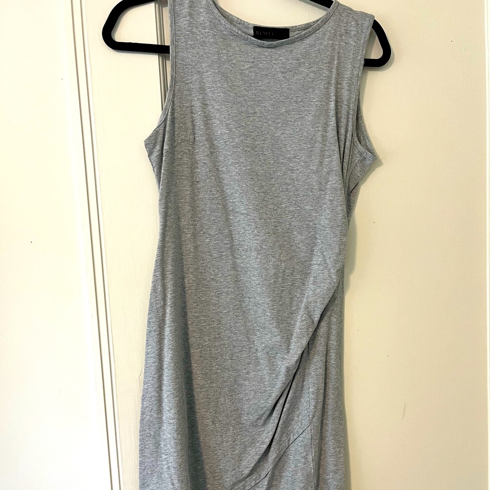 Gray Ruched Waste Bodycon Dress